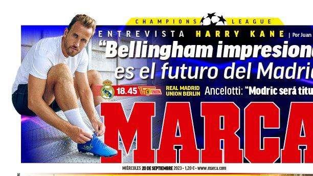 PORTADA | Marca, con Harry Kane: "Bellingham es el futuro del Real Madrid"