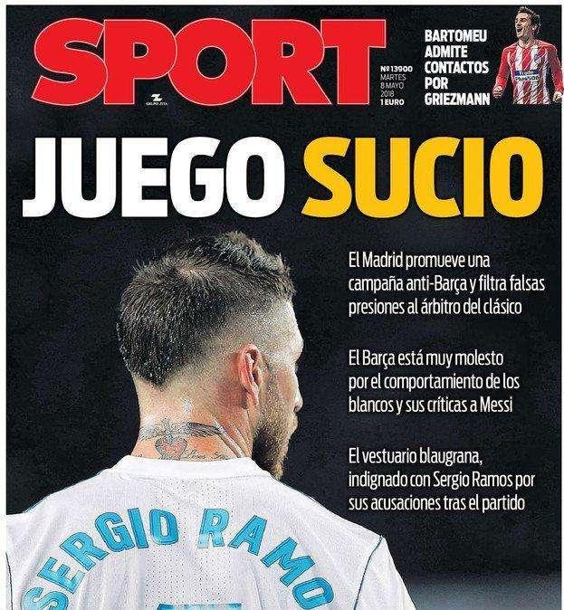 PORTADA - Sport acusa a Ramos: "Juego sucio"