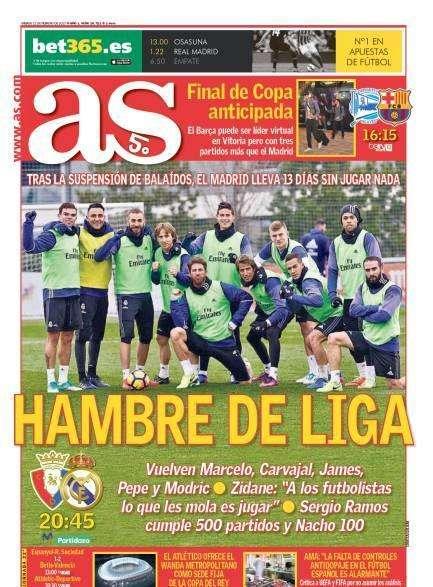 PORTADA - As: "Tras la suspensión de Balaídos, hay hambre de Liga"