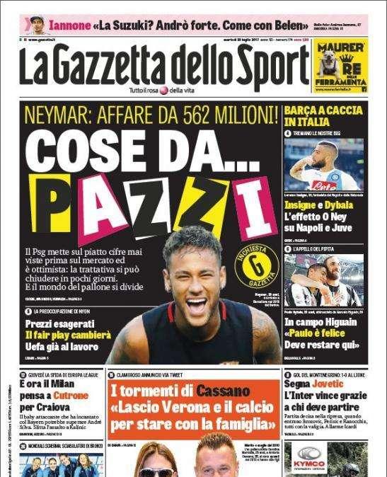 Con los más de 200 millones que dejaría Neymar, el Barça ficharía a dos jugadores 'top' de la liga italiana
