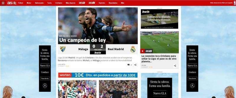 AS aplaude al Real Madrid: "Un campeón de ley"