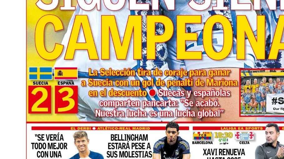 PORTADA | AS: "Bellingham estará pese a sus molestias estomacales"