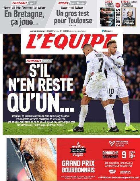 En Francia aseguran que el PSG está dispuesto a vender a Neymar o Mbappé para evitar una sanción