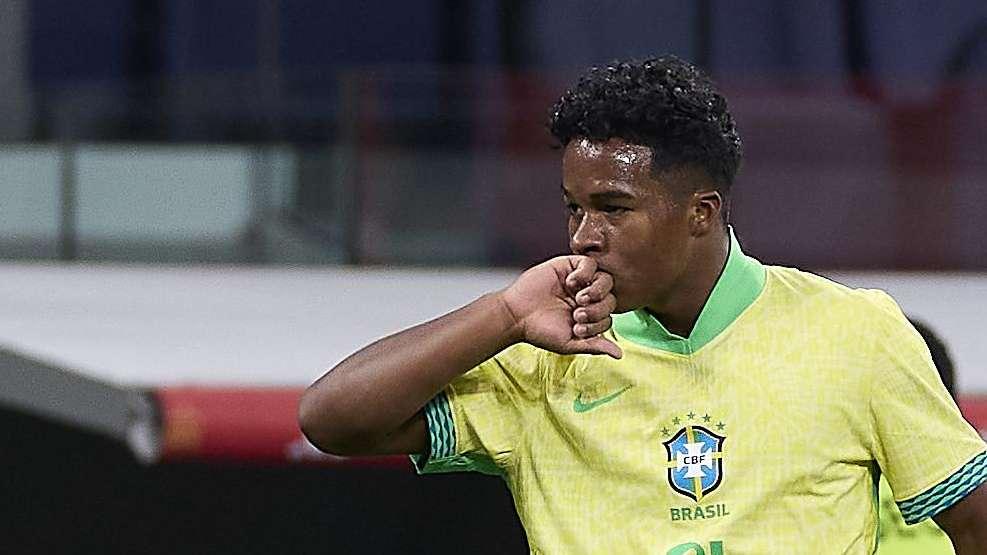 Endrick no falla a su cita con el gol en el último amistoso de Brasil