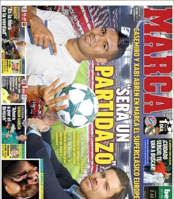 PORTADA - MARCA: Casemiro y Xabi Alonso "Será un partidazo"
