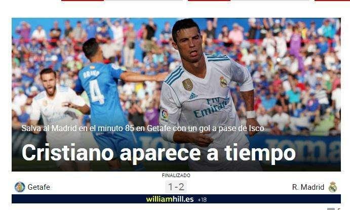 Marca destaca la figura del héroe: "Cristiano aparece a tiempo"