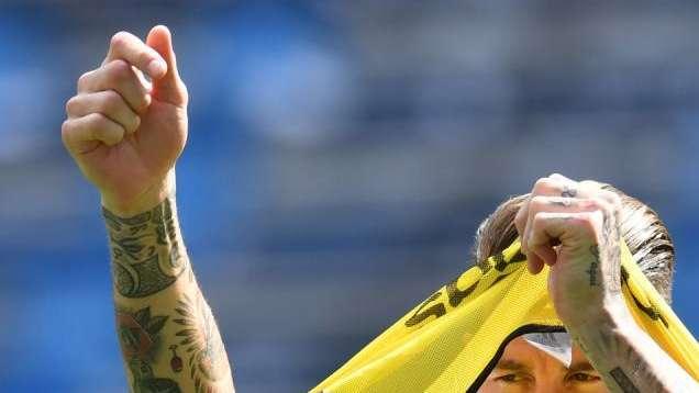 Susto para Sergio Ramos en el primer entrenamiento en Abu Dhabi: los detalles