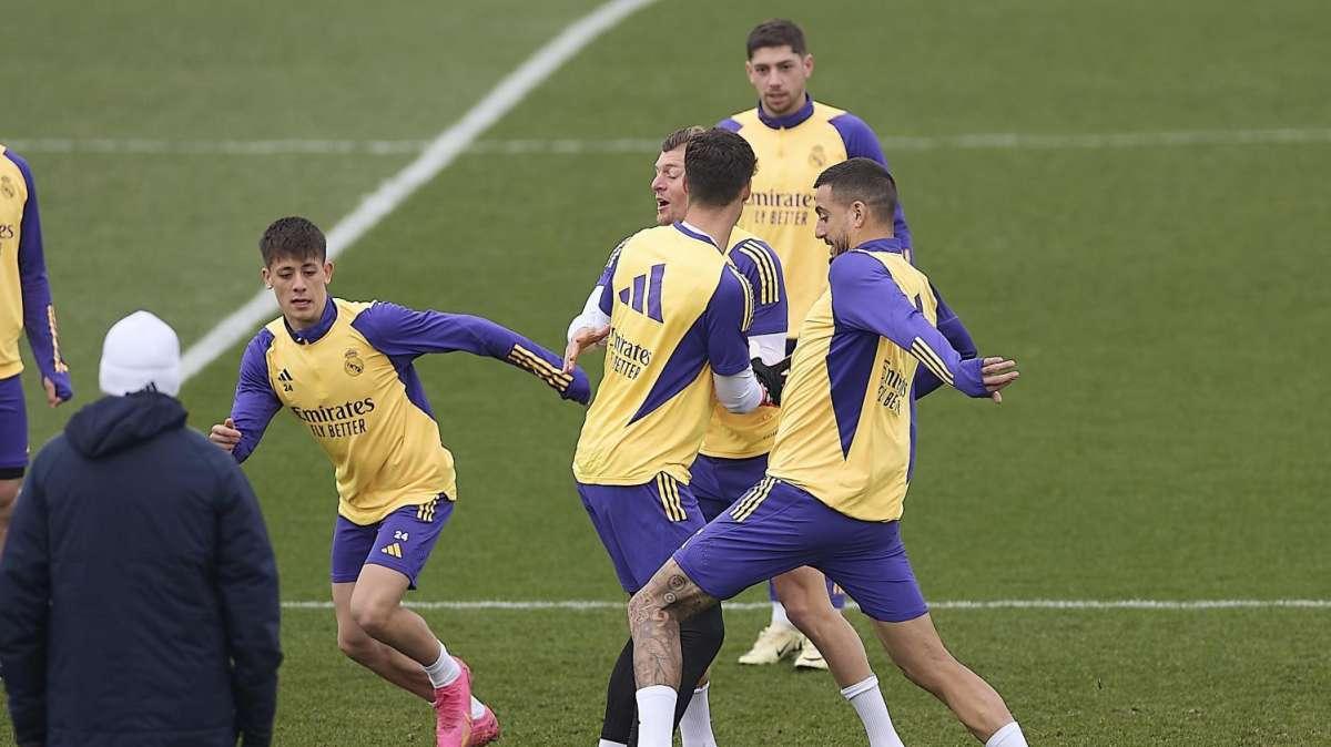 Las mejores imágenes del entrenamiento previo del Real Madrid al partido ante el Getafe