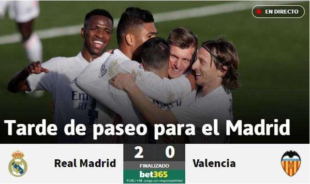 As: "Tarde de paseo para el Madrid"