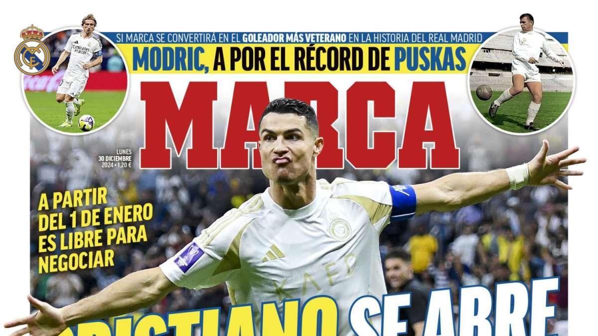 Marca avisa en su portada: "Cristiano se abre a nuevos desafíos"