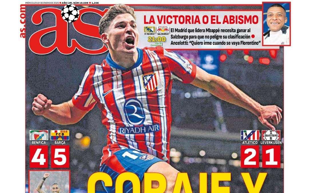 AS abre con la previa del partido de Champions: "La victoria o el abismo"