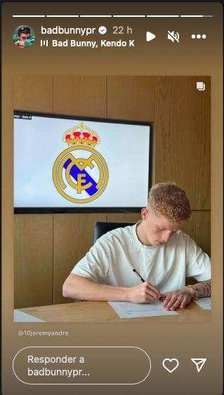 Bad Bunny muestra en redes su amor por el Real Madrid