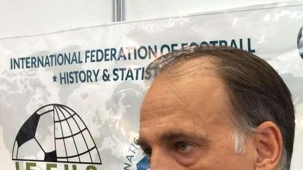 Tebas: "No sé si Haaland tenía sitio en este Real Madrid. Mbappé..."