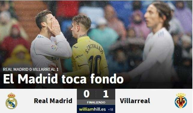 AS, destaca el hundimiento de los blancos: "El Madrid toca fondo"
