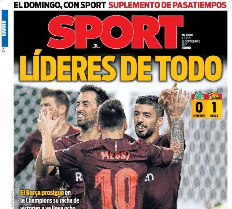 PORTADA - La prensa catalana alardea de la buena salud del FC Barcleona
