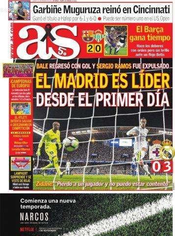 PORTADA - As destaca la clasificación: "El Madrid es líder desde el primer día"
