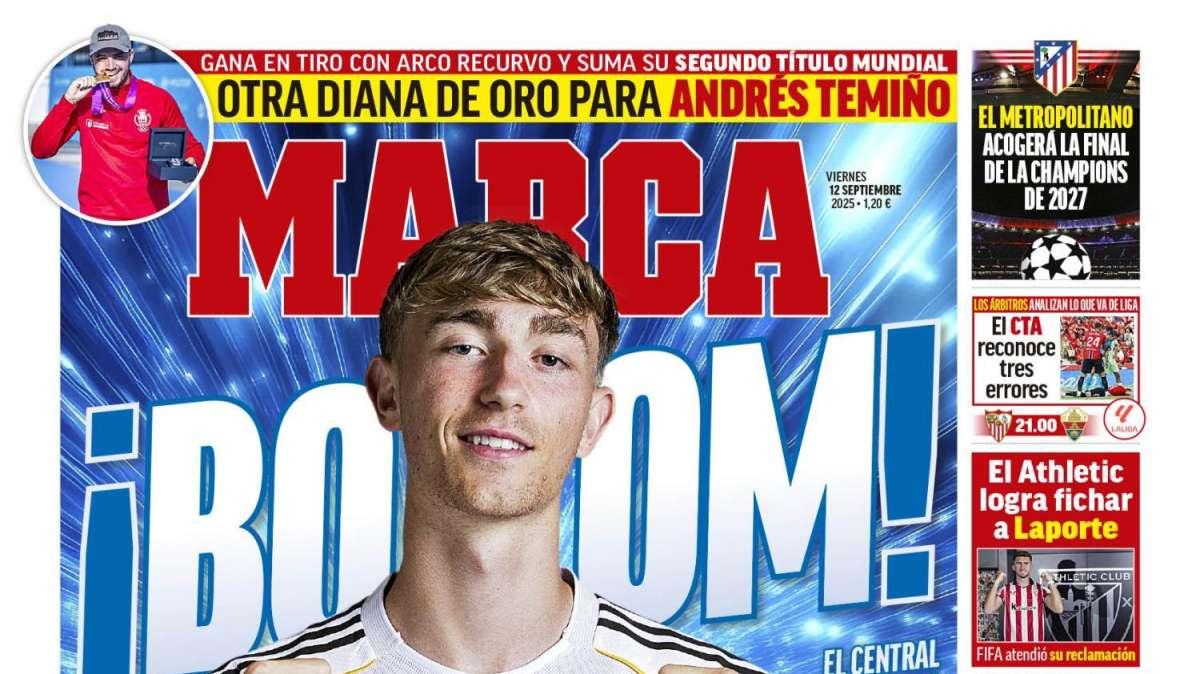 Marca destaca en portada el "¡Boom! Huijsen"