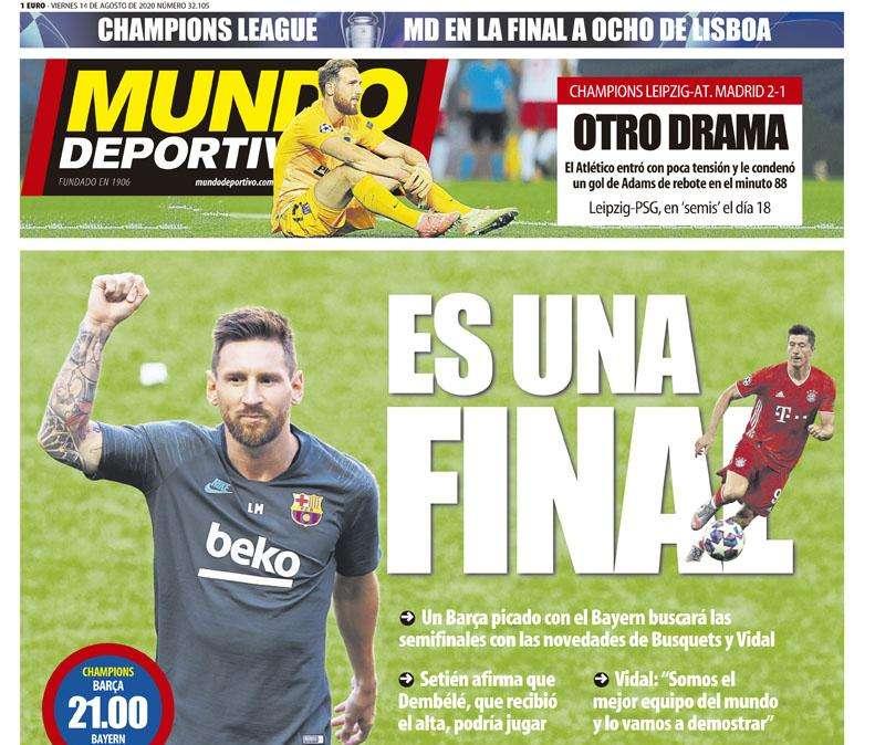 PORTADA - Mundo Deportivo: "Es una final"