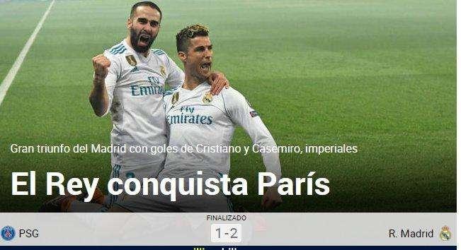 Marca honra al Real Madrid: "El Rey conquista París"