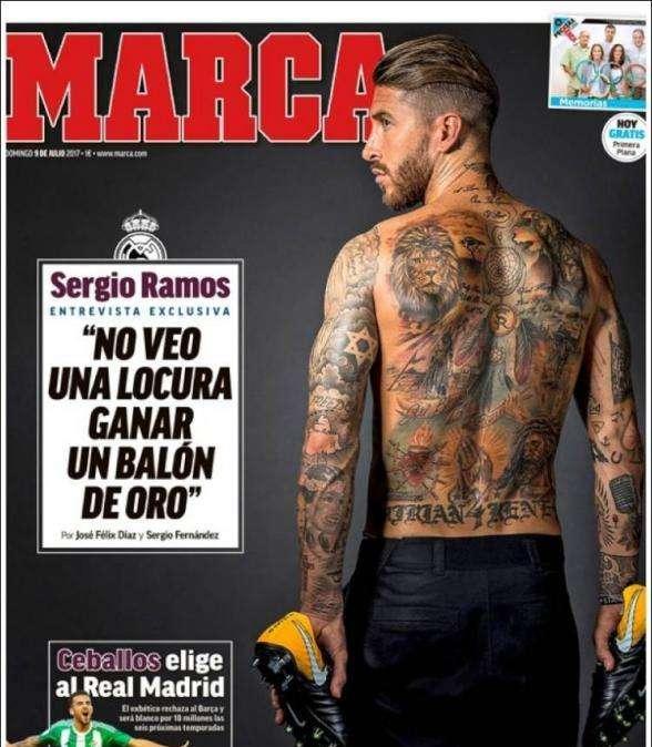 PORTADA - Ramos en Marca: "No veo una locura ganar el Balón de Oro"