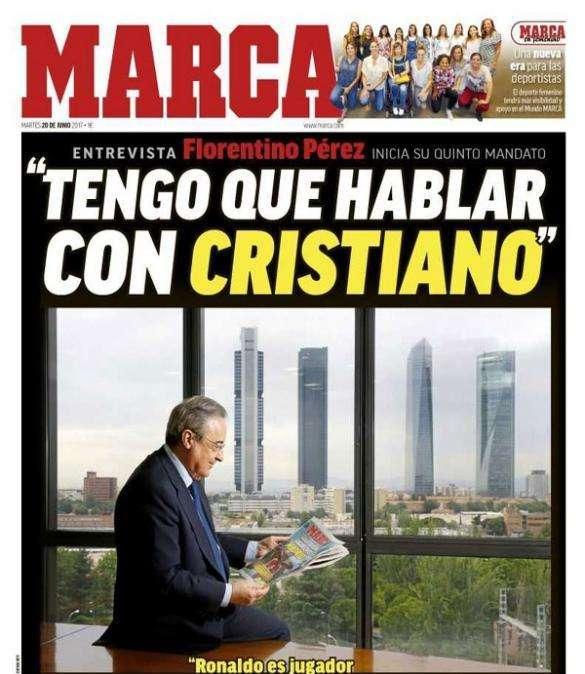 PORTADA - Marca destaca los planes de Florentino: "Tengo que hablar con Cristiano"