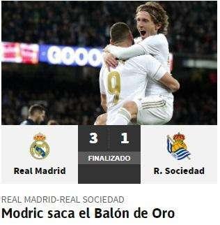 As destaca el partido del croata: "Modric saca el balón de Oro"
