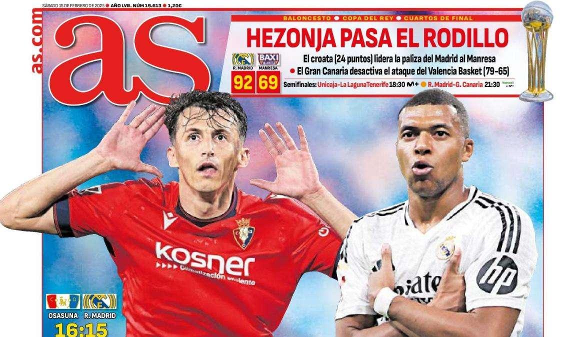 La portada de AS destaca la "Alerta rojilla" del Real Madrid