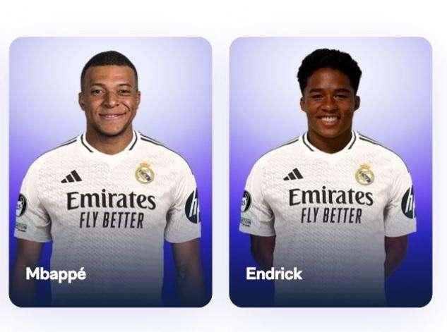 Mbappé y Endrick posan ya con la camiseta del Real Madrid en la web del club