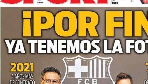PORTADA - Sport: "El Barça puede sentenciar la Liga en Mestalla. Un penalti salvó al Madrid"