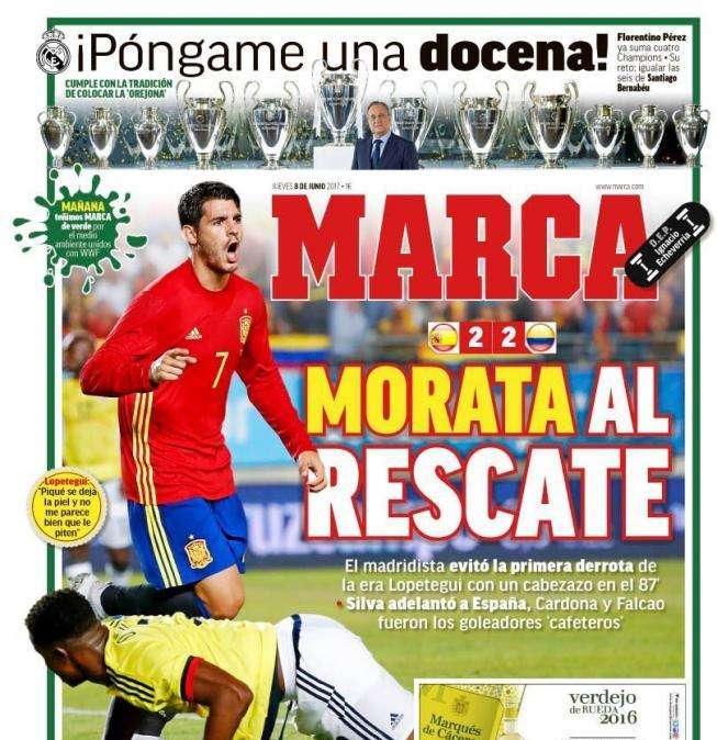 PORTADA - MARCA: "Morata al rescate"