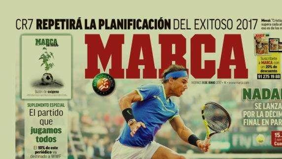 PORTADA - Marca con Nadal a la cabeza, pero sin olvidarse de Cristiano: "Repetirá planificación"