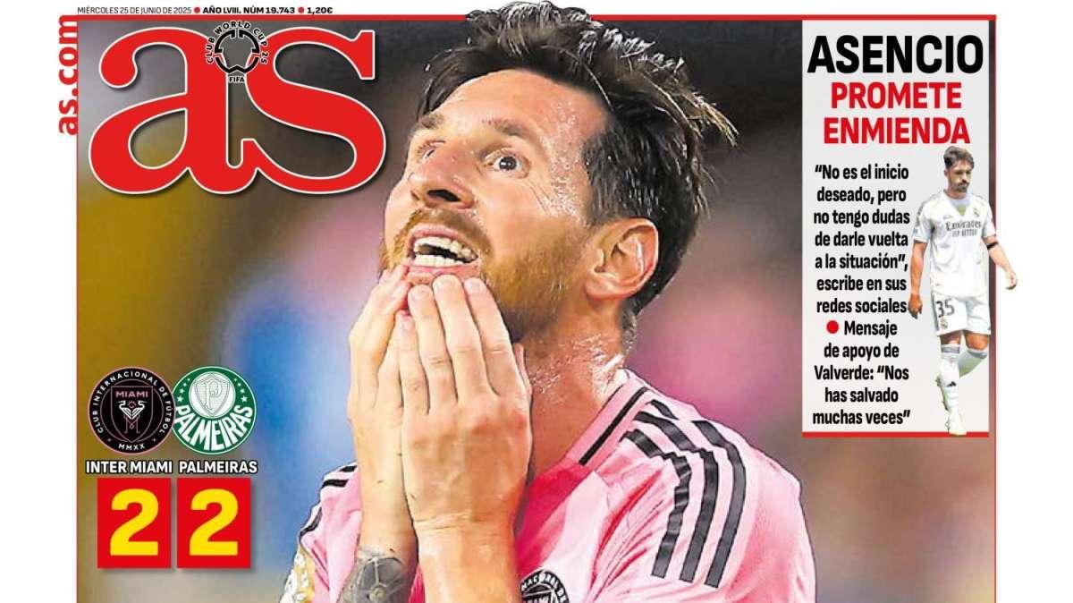 "Asencio promete enmienda" destaca el diario AS en portada