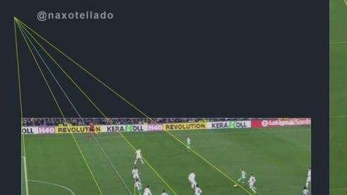 Nacho Tellado muestra el error del VAR: "El gol de Canales es fuera de juego por 10 cm"