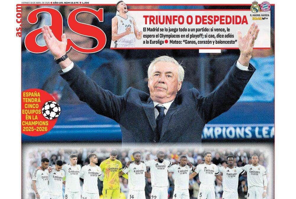 "En manos de dos clásicos" advierte el diario AS en portada