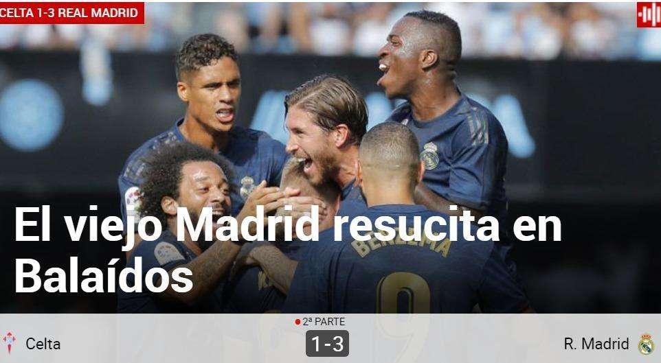 Marca: "El viejo Madrid resucita en Balaídos"