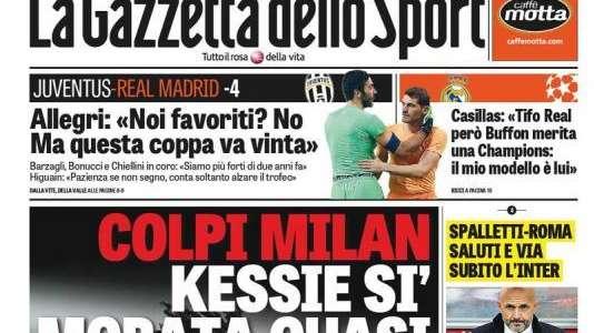 PORTADA de la prensa italiana: protagonistas Allegri, Higuaín y la oferta del Milan por Morata
