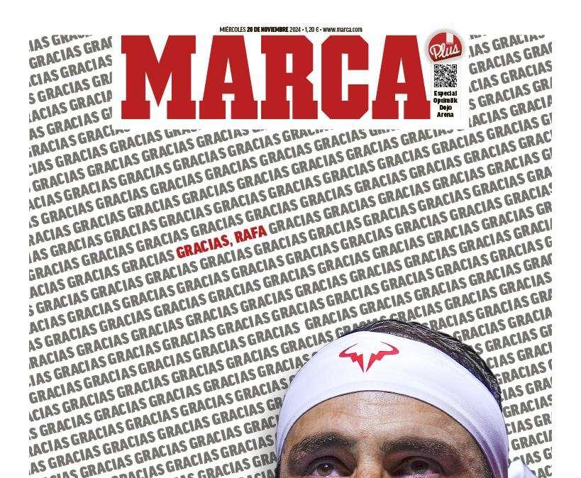 Marca dedica su portada únicamente a Nadal: "Gracias Rafa"