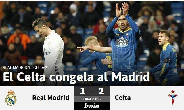FOTO - AS: "El Celta congela al Madrid"
