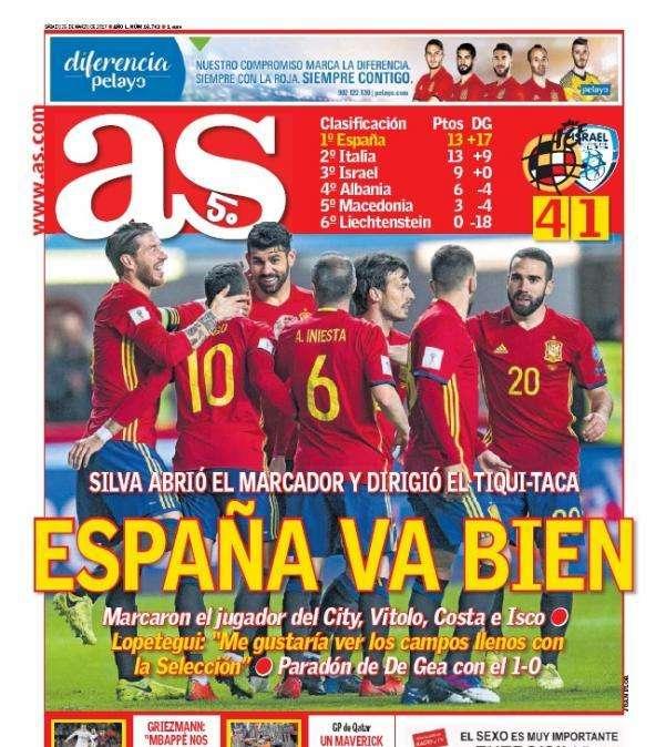 AS - Silva dirige el tiqui-taca de España, lanzada a Rusia 2018