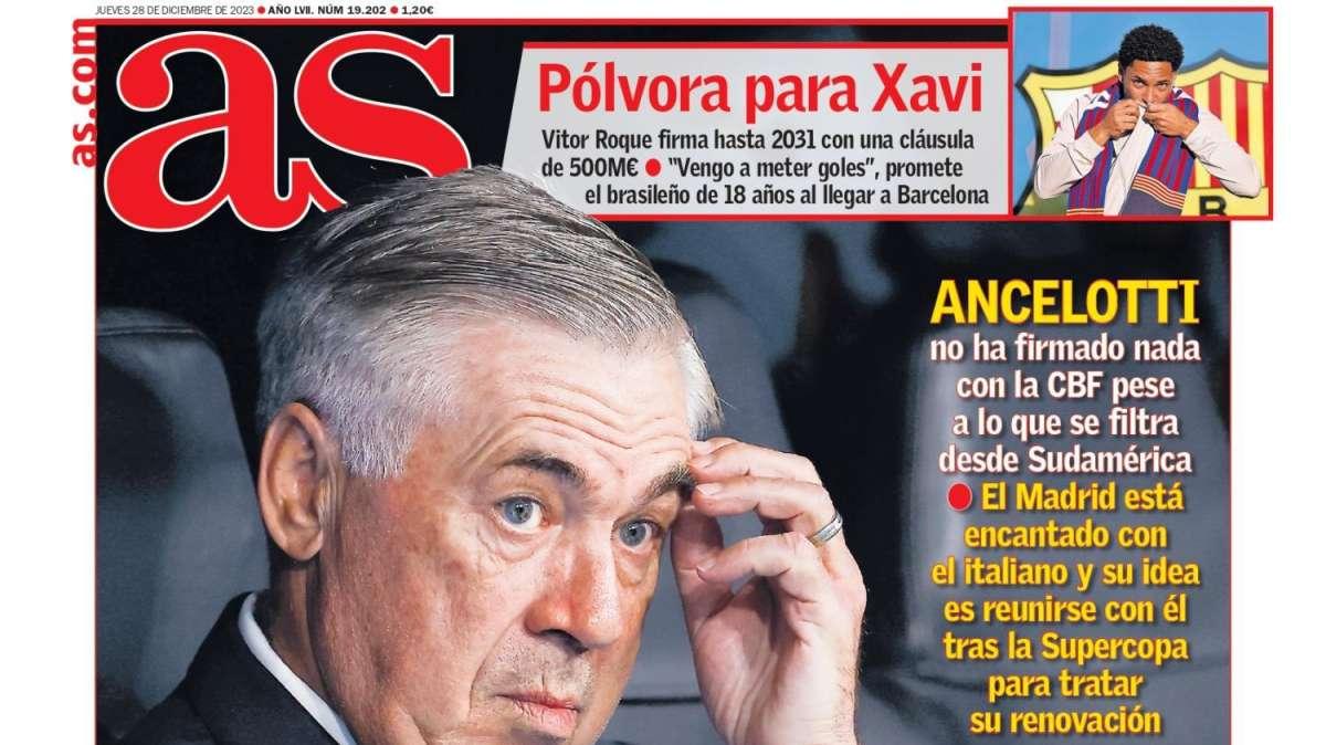 PORTADA | AS: "Brasil puede esperar por Ancelotti"