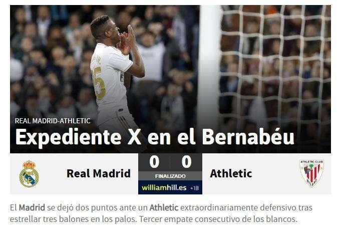As achaca el empate a la mala suerte: "Expediente X en el Bernabéu"