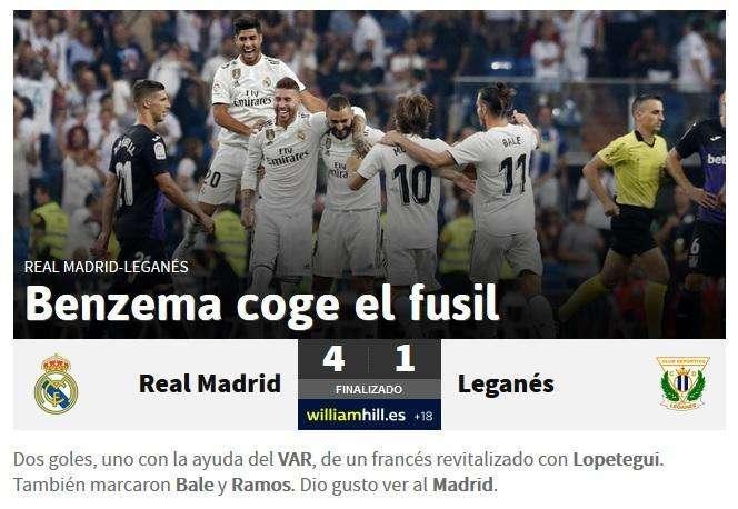 AS destaca al hombre del partido: "Benzema coge el fusil"