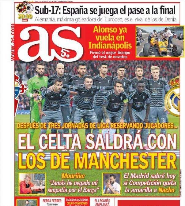 PORTADA - As: "El Celta saldrá con los de Manchester"