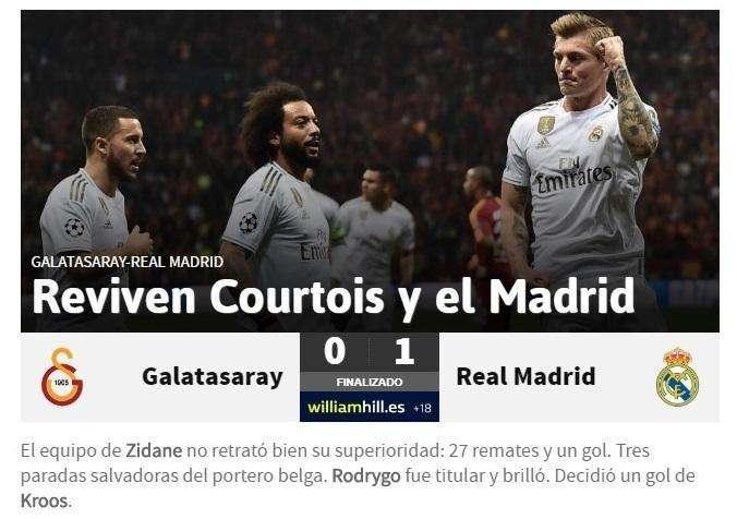 AS da el protagonismo al meta: "Courtois y el Madrid reviven"