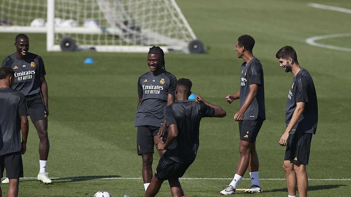 Las mejores imágenes del último entrenamiento del Real Madrid antes del estreno en Champions 