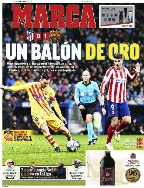 PORTADA - Marca: "Zidane cumple su palabra en LaLiga"