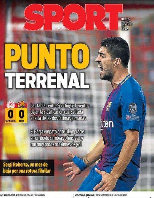 PORTADA - SPORT: "Punto terrenal"