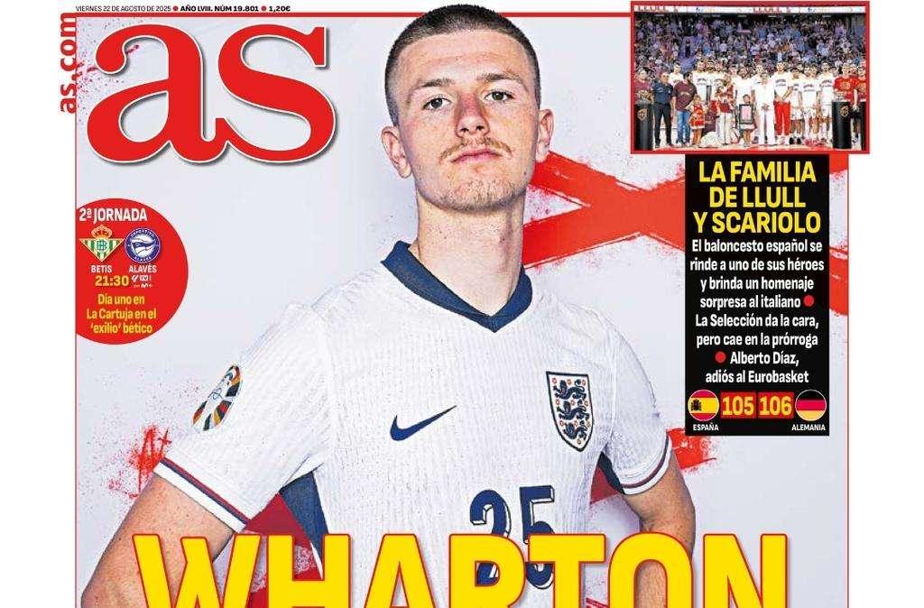 "Wharton en el radar" asegura el diario as en portada 