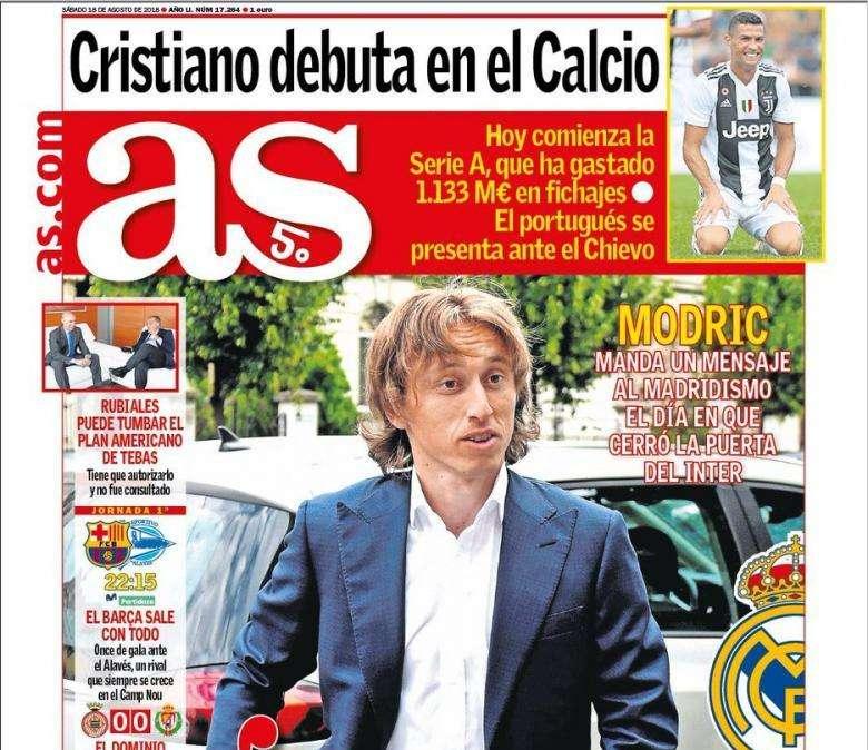 PORTADA - As, mensaje de Modric: "Hay que levantarse"