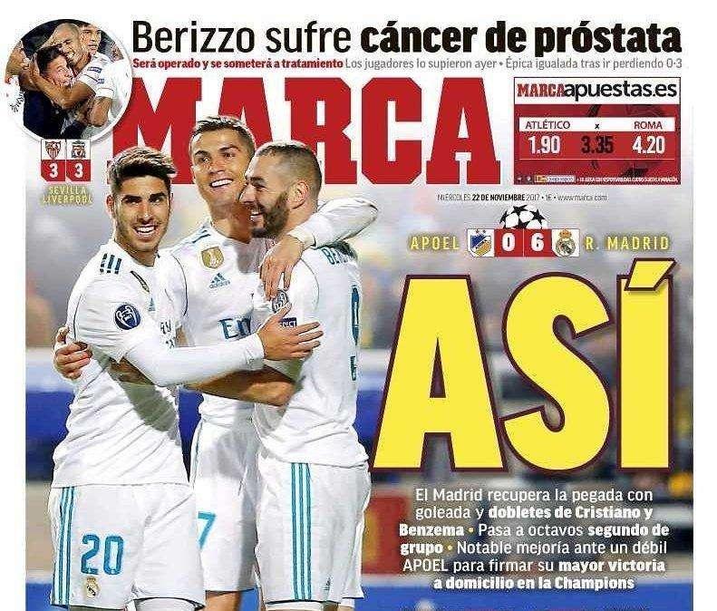 PORTADA - Marca, el Madrid vuelve a su ser: "Así"
